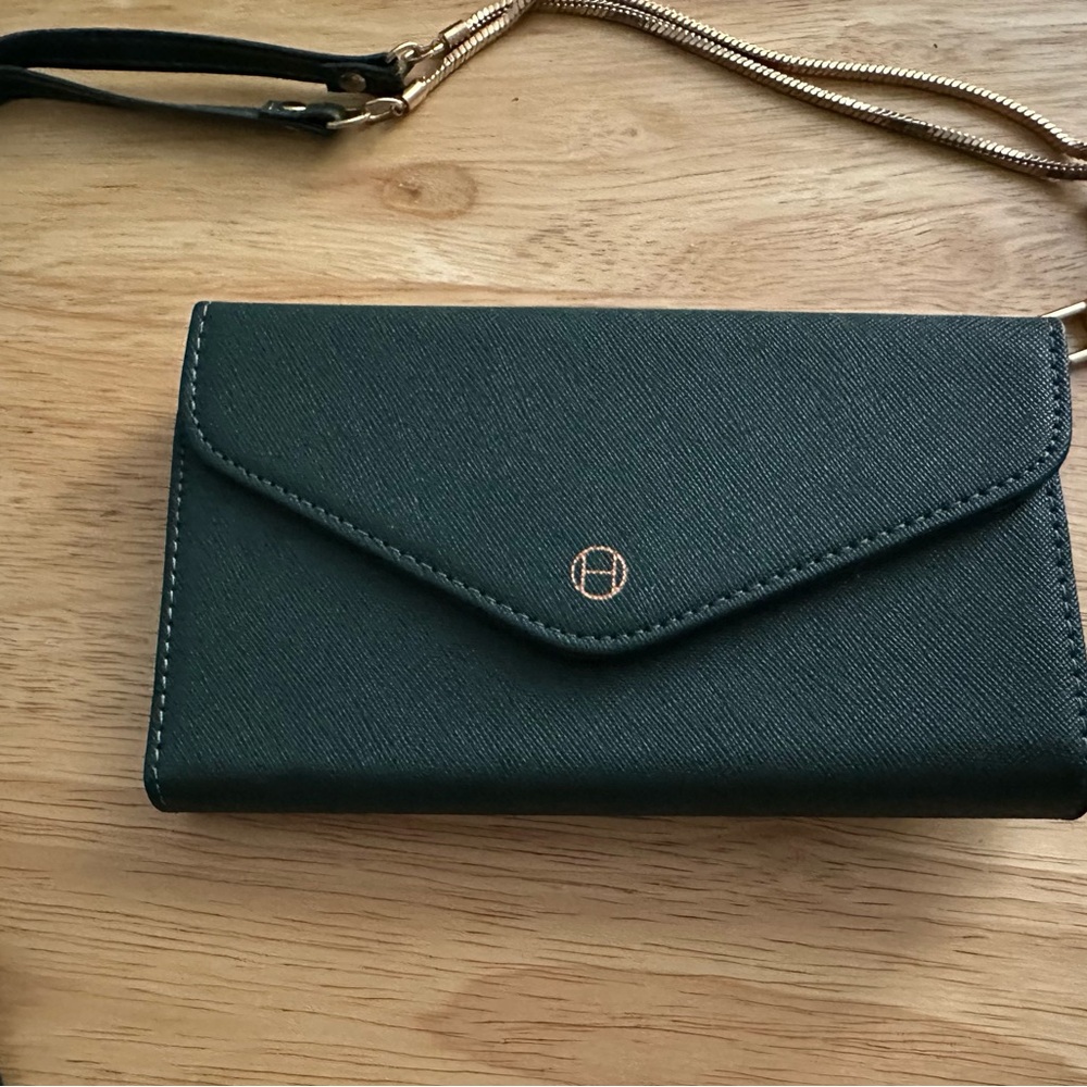 Habitu green wallet iPhone case w/ Gold Accents